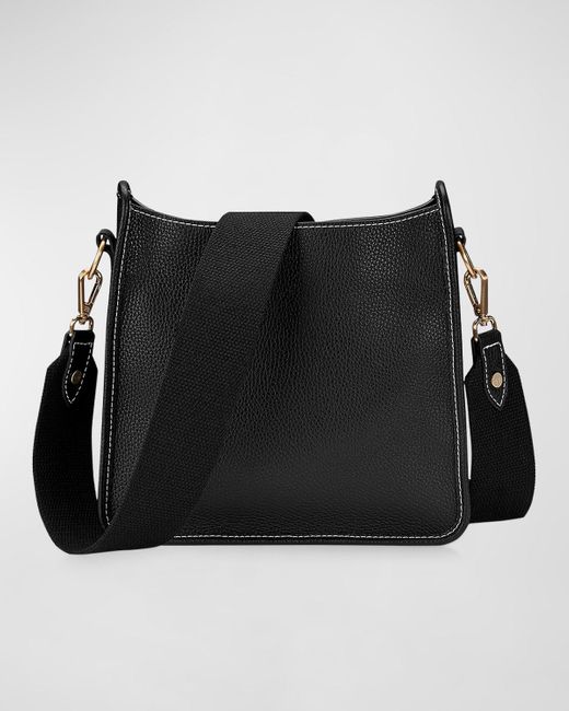 Gigi New York Black Elle Pebble Leather Crossbody Bag
