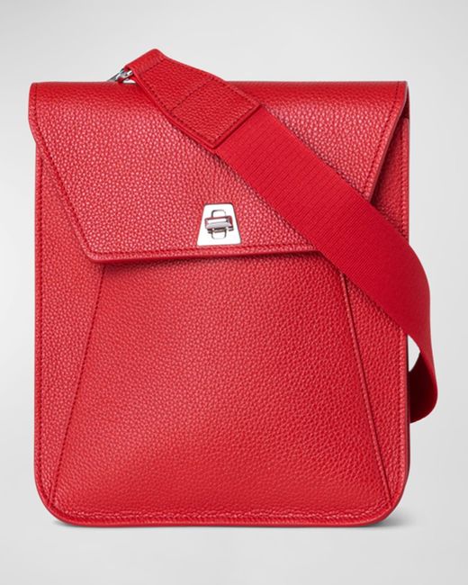 Akris Red Anouk Small Leather Messenger Bag