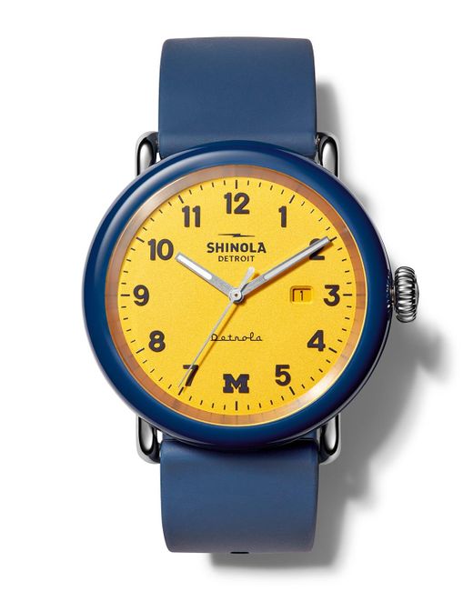 Shinola Detrola The Wolverine 43mm Silicone Watch in Blue for Men Lyst