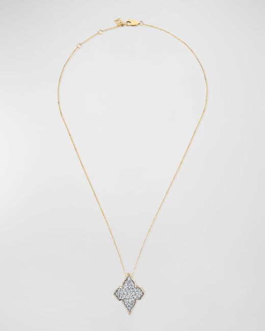 Farah Khan Atelier White 18k Yellow Gold Diamonds Minimalistic Pendant Necklace, 16-18"l