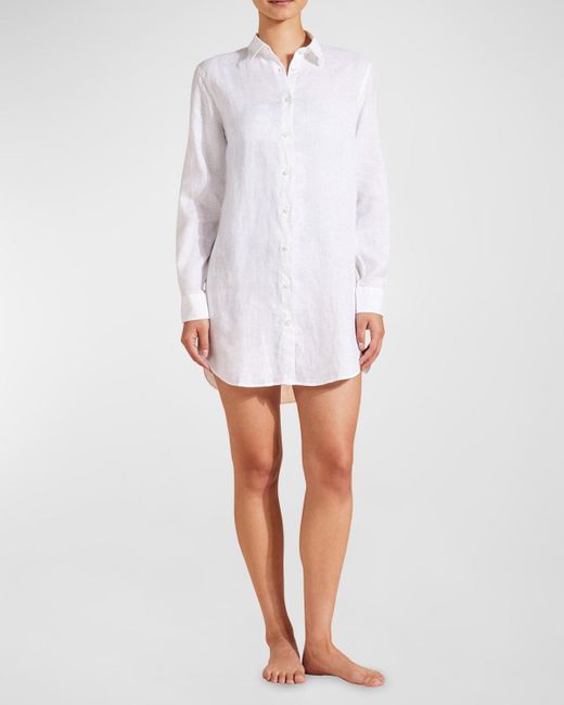 Vilebrequin White Linen Mini Shirtdress