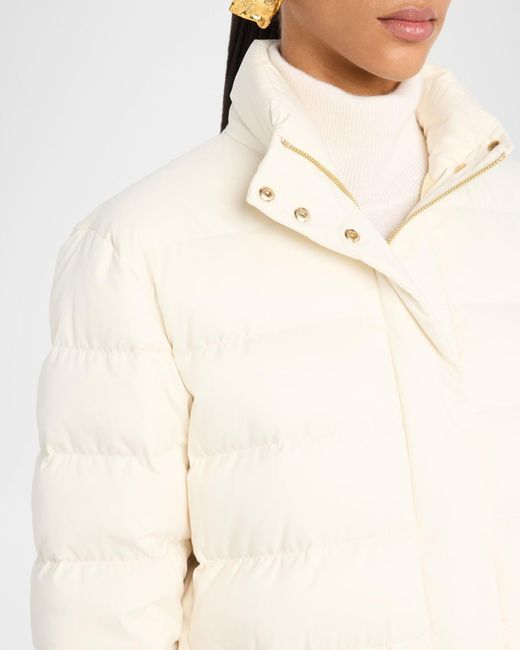 Moncler White Bessettes Short Down Puffer Jacket