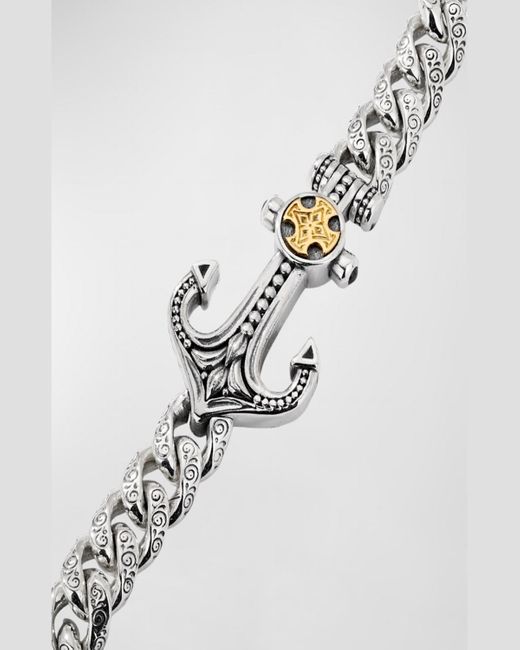 Konstantino Metallic Laconia Anchor Chain Bracelet for men