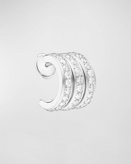 Piaget Possession 18k White Gold Diamond Single 3-row Earring