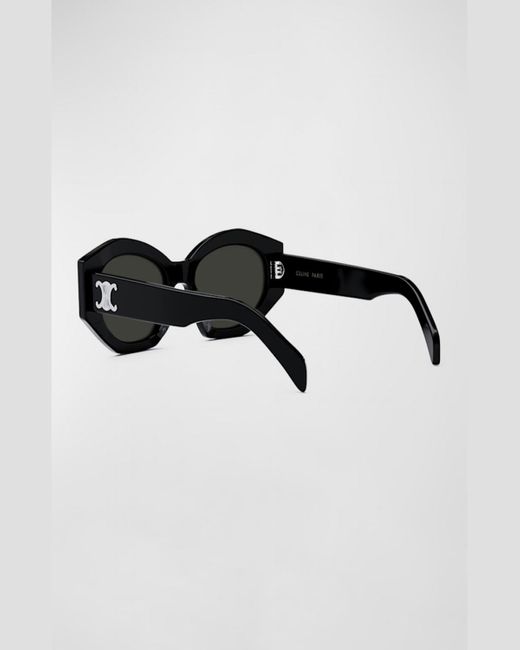 Céline Black Triomphe Logo Acetate Cat-eye Sunglasses