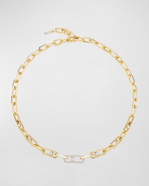 Messika Metallic Move Link 18k Yellow Gold Diamond Necklace