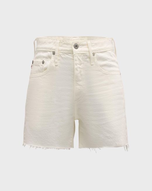 AG Jeans White Hailey Cut-Off Denim Shorts