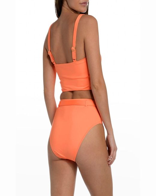 Sunshine 79 Orange Bandeau Midkini Swim Top