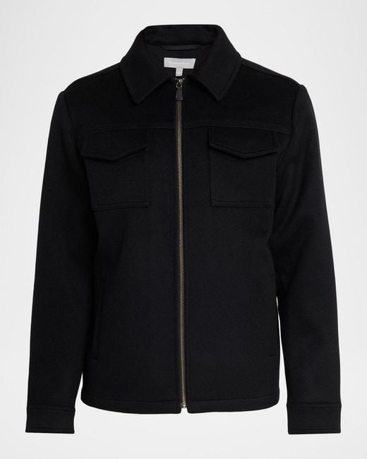 Neiman Marcus Black Apos;S Wool Double-Face Field Jacket for men