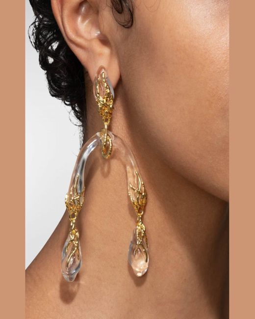 Alexis Metallic Liquid Vine Lucite Mobile Earrings