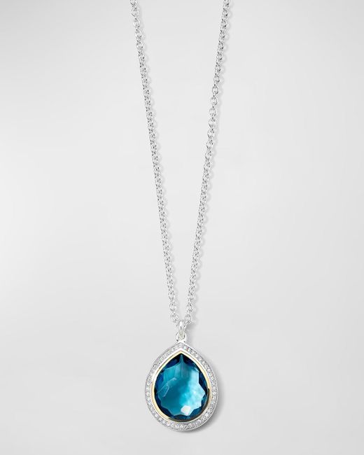 Ippolita White Teardrop Pendant Necklace In Chimera With Diamonds