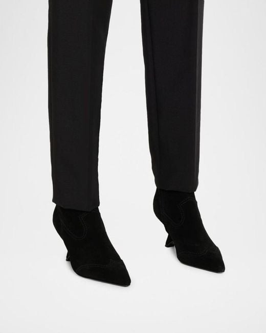 Jonathan Simkhai Black Shadow Suede Western Booties