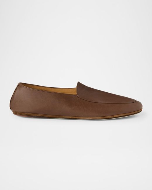 Loro Piana Brown Anton Walk Soft Lambskin Loafers for men