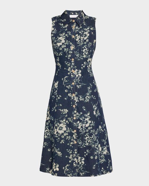 tahari denim dress Tahari ASL Women's Belted Soft Denim Sleeveless Fit & Flare Dress