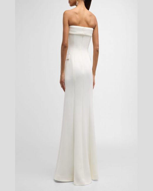 Jovani White Strapless Double-Breasted A-Line Gown