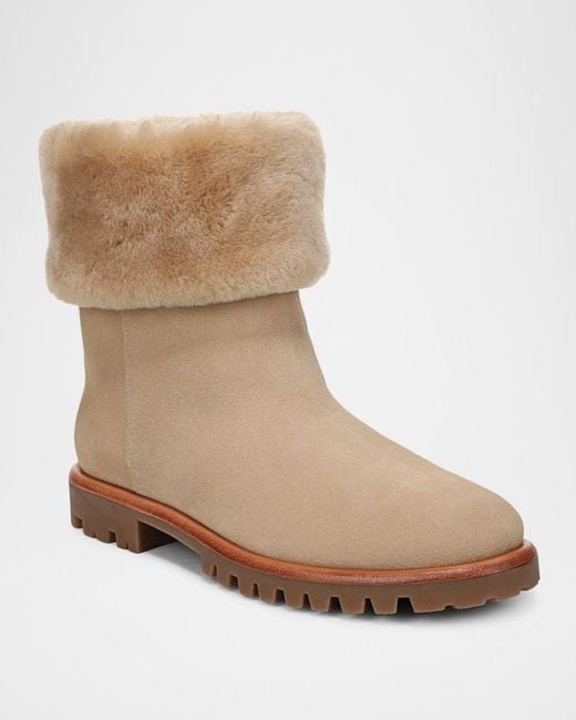 Vince Natural Cameron Shearling-Lined Suede Boots