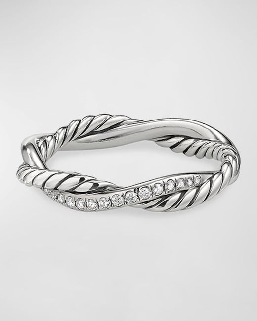 David Yurman Metallic Petite Infinity Twisted Ring With Pave Diamonds