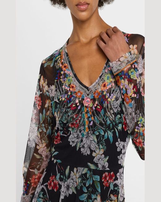 Johnny Was
 Lyra Embroidered Tiered Midi-Dress