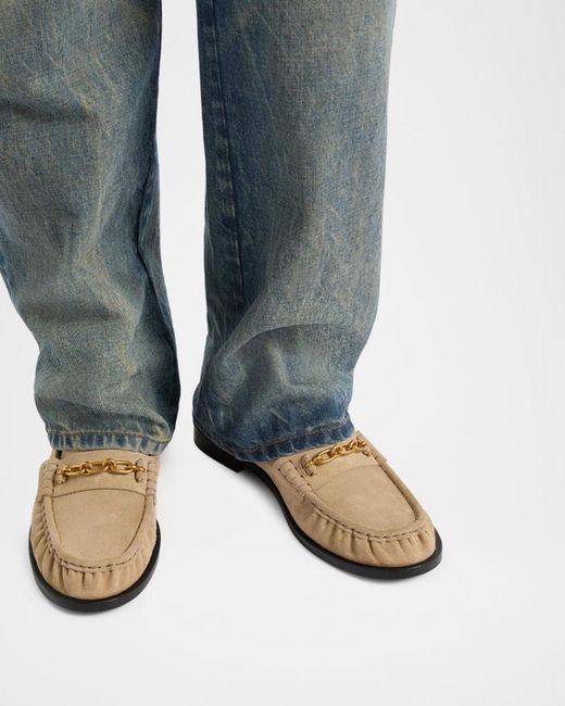Balmain Natural Apos;S Suede Bit Loafers for men
