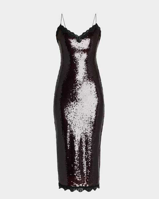 LoveShackFancy White Verelith Sequined Midi Dress