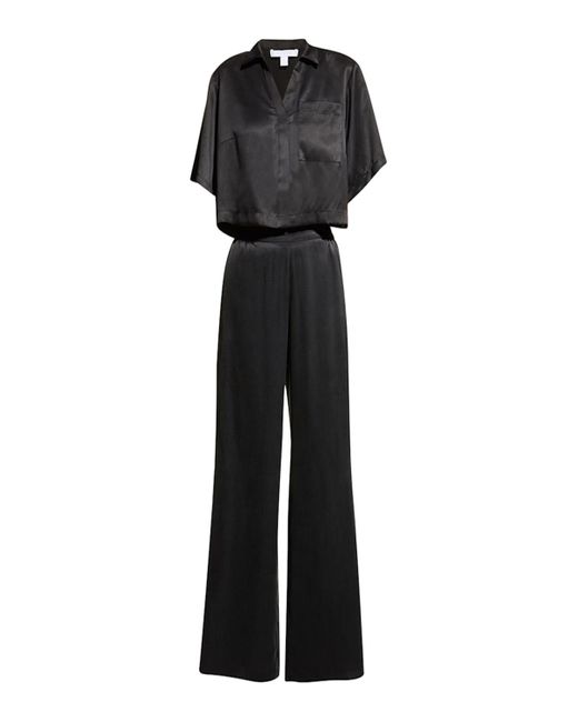 Lunya Black Washable Silk High-Rise Pant Set