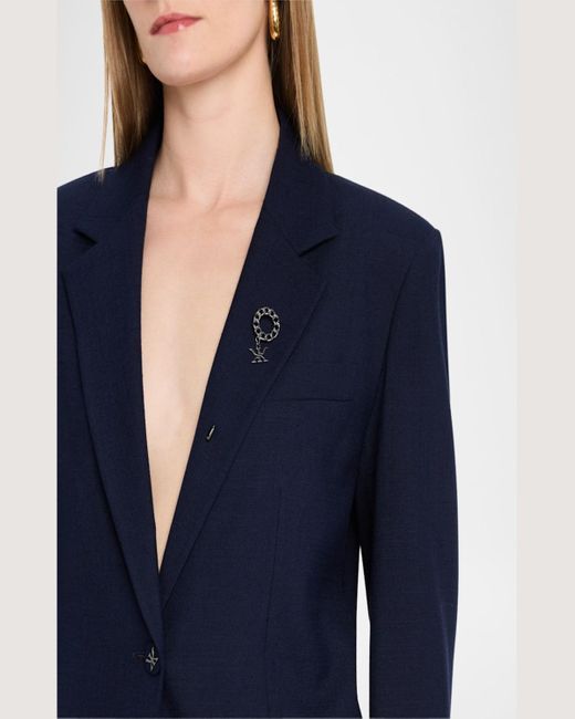 Kobi Halperin Blue Kent Single-Button Viscose Jacket