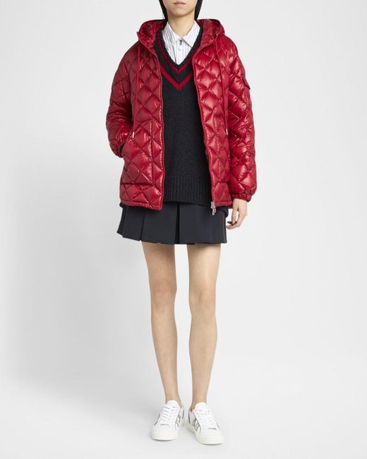 Moncler Red Short Padded Down Jacket