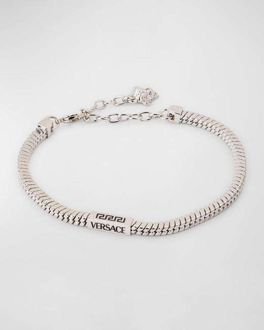Versace White Logo Chain Bracelet for men
