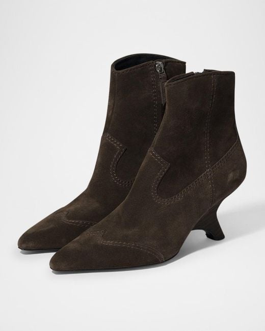 Jonathan Simkhai Brown Shadow Suede Western Booties
