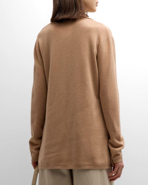 Neiman Marcus Brown Cashmere Basic Open Cardigan