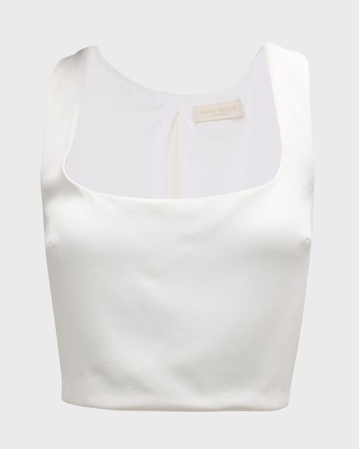 Ramy Brook White Prinsley Cropped Tank Top
