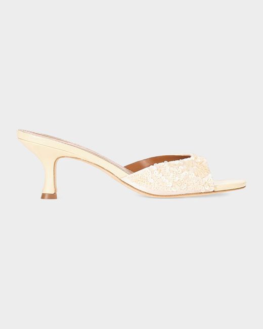 Staud Natural Brigitte 55Mm Sequin Sandals