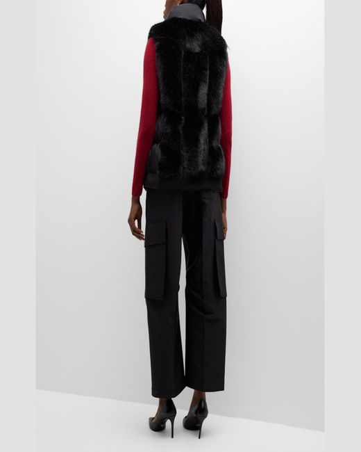 Kelli Kouri Black Reversible Faux Fur Puffer Vest