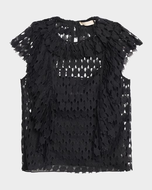 Ulla Johnson Black Daevy Lace Top