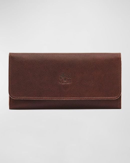 Il Bisonte Brown Trifold Leather Continental Wallet