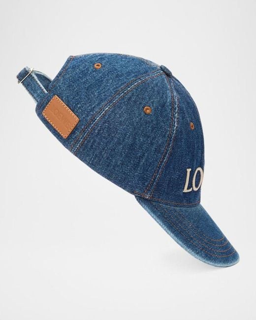 Loewe Blue X Paula & Apos;S Ibiza & Apos;S Denim Logo Baseball Cap for men