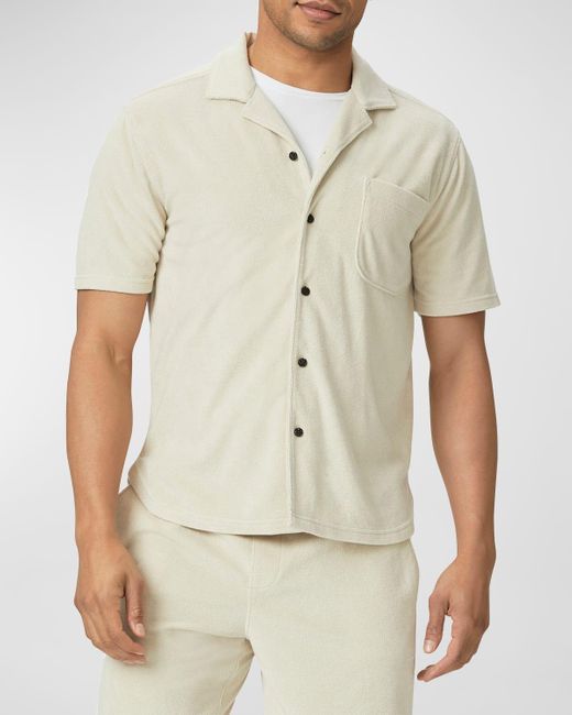 PAIGE Natural Colvin Terry Camp Shirt for men