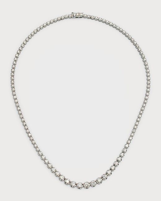 Siena Jewelry Natural 14k White Gold Graduated Diamond Tennis Necklace