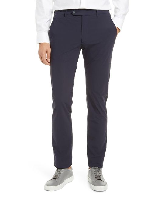 Zanella Blue Solid Active Stretch Pants for men