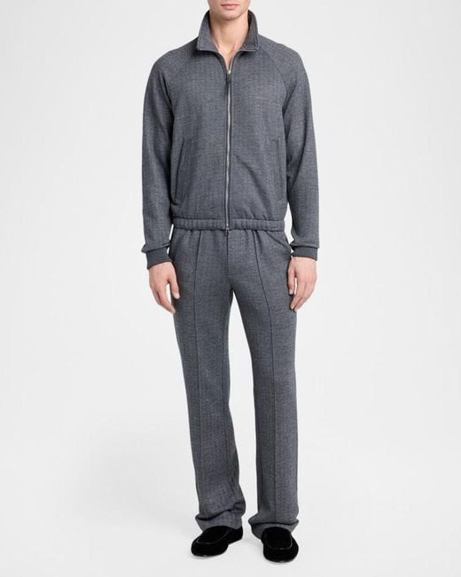 Tom Ford Gray Apos;S Herringbone Full-Zip Jacket for men