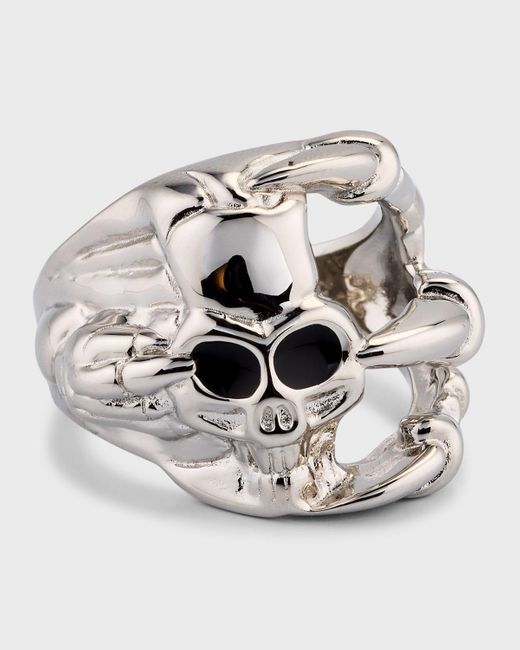 Givenchy Gray G Skull Ring for men