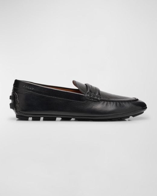 Bally Black Kerbs Leather Penny Driving Shoes for men