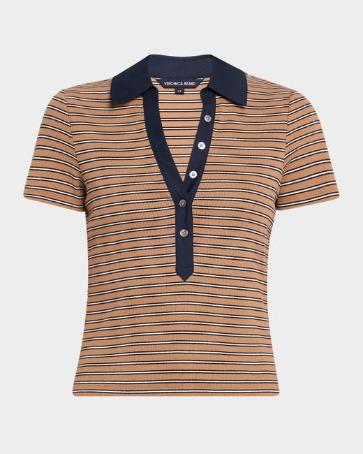 Veronica Beard Multicolor Kearney Short-Sleeve Polo Tee
