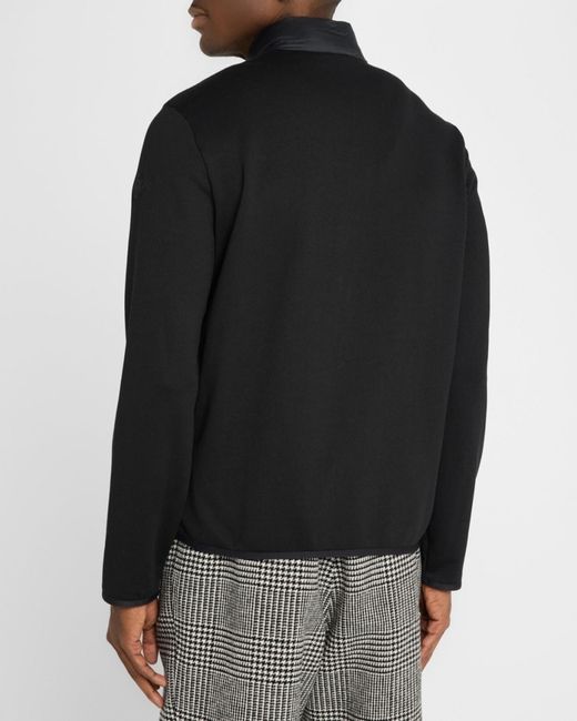 Moncler Black Apos;S Zip-Up Down Knit Combo Jacket for men