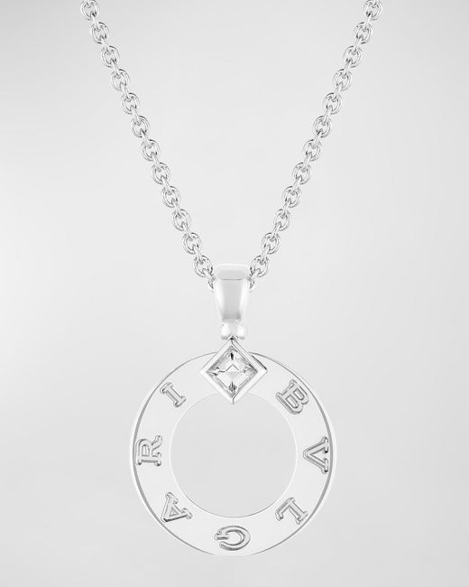 BVLGARI White 18K Diamond Pendant Necklace
