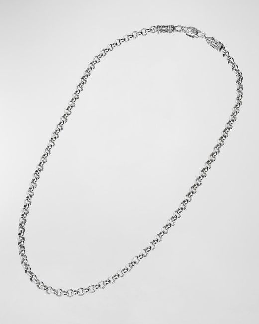 Konstantino Metallic Sterling Silver Cable Chain Necklace, 22"l for men