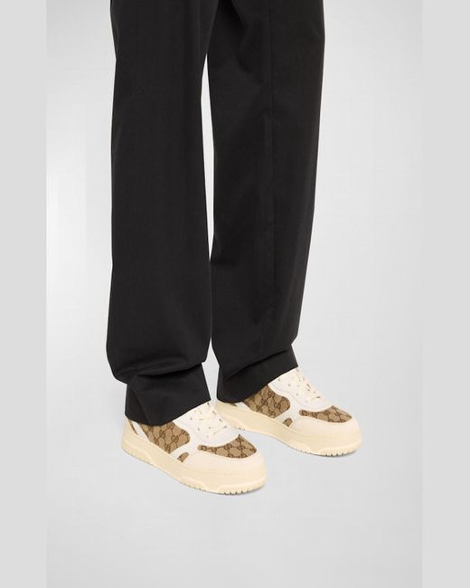 Gucci White Re-Web Gg Supreme Canvas And Leather Sneakers for men