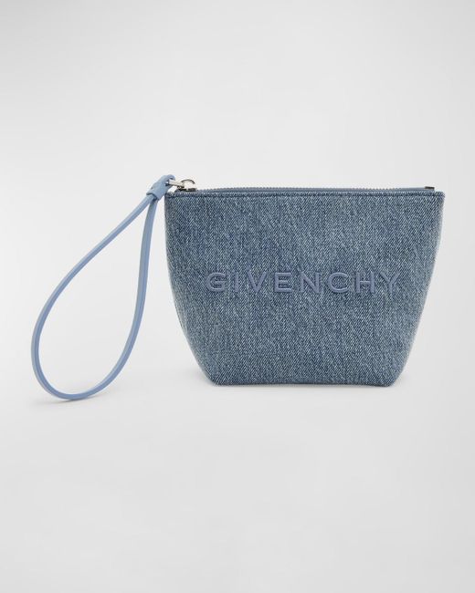 Givenchy Blue Travel Zip Top Pouch