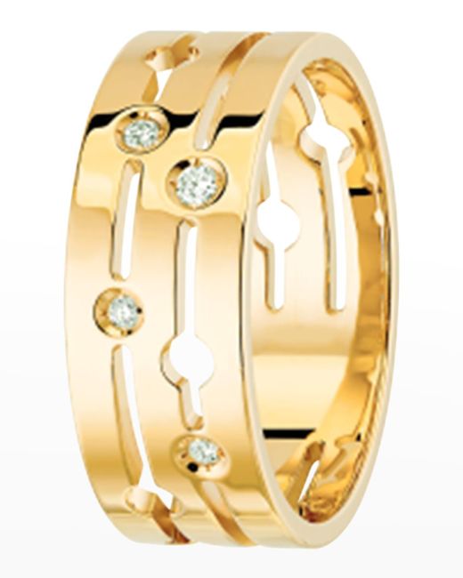Dinh Van Metallic Yellow Gold Pulse Medium Band Ring, Size 6.5