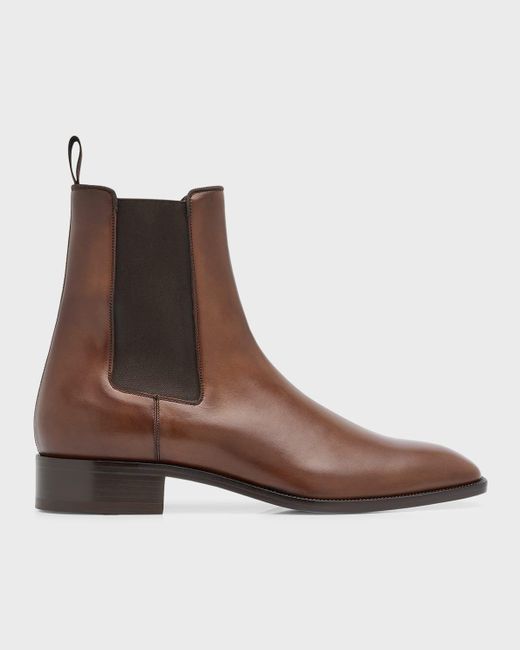 Christian Louboutin Brown Samson Burnished Leather Boot for men